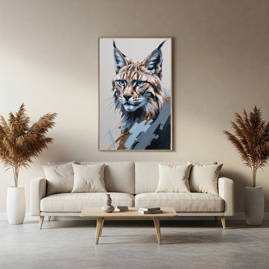 Abstract Lynx Portrait Wall Art | Digital Download