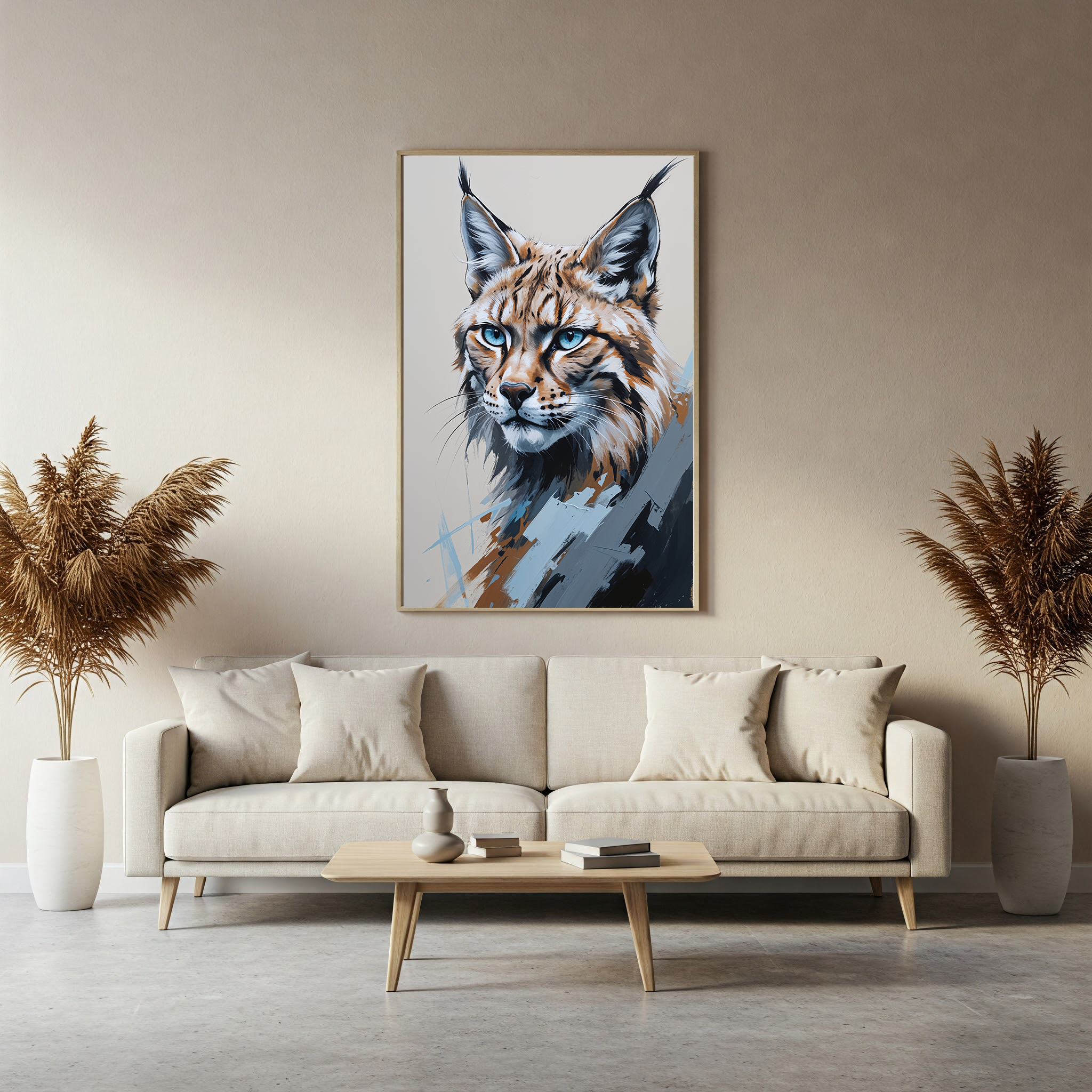 Abstract Lynx Portrait Wall Art | Digital Download