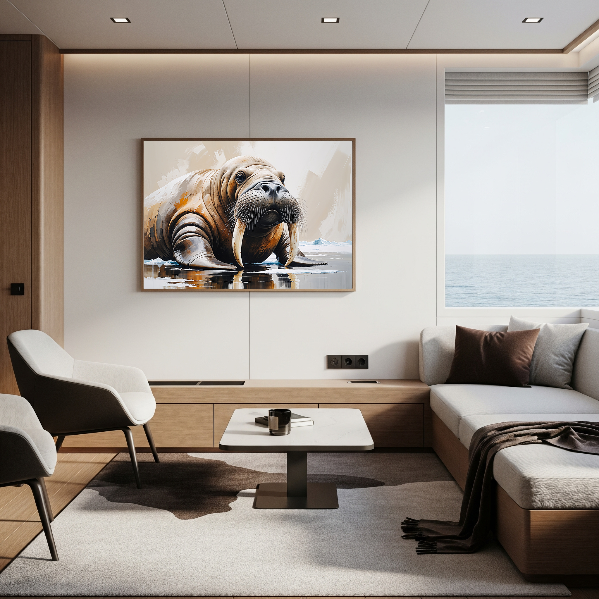 Abstract Walrus Arctic Wildlife Painting Art | Digital Download