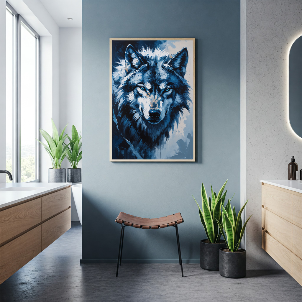 Abstract Gray Wolf II Art Print | Digital Download