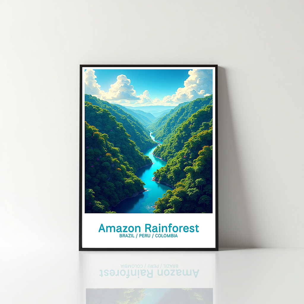 Digital art of the Amazon Rainforest by Reflectionare, featuring lush green trees and vibrant jungle scenery.