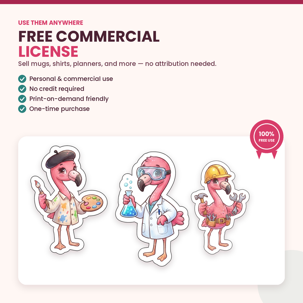 Fantastic Flamingo Stickers Printable Cute PNG — styled gallery preview