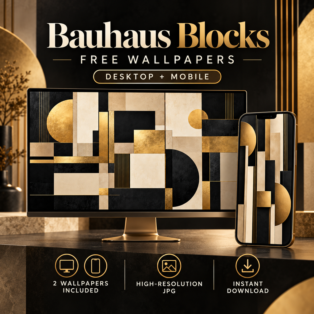 Bauhaus Blocks – Free 4K Wallpaper | Digital Download