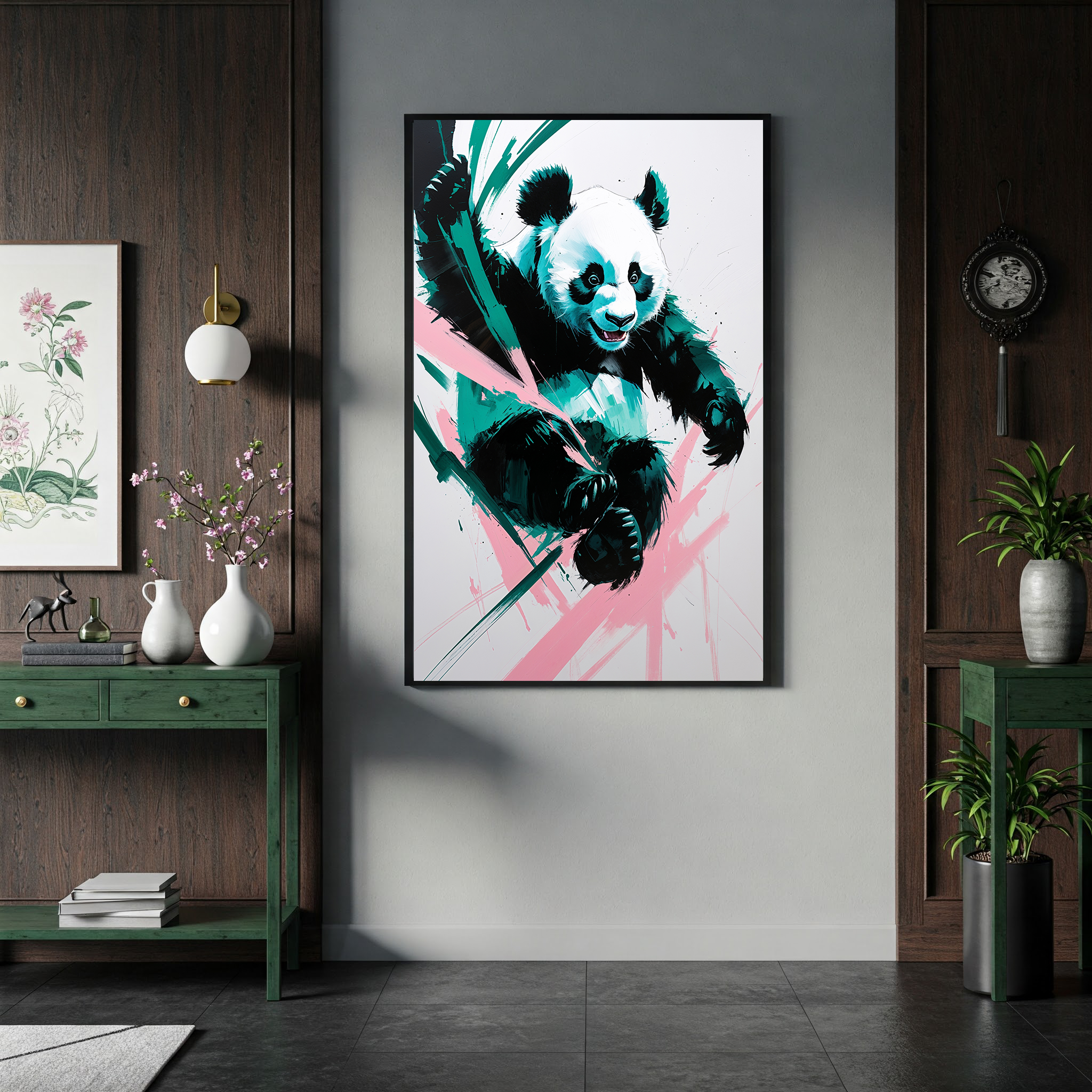 Abstract Panda Bear Wall Art Print | Digital Download