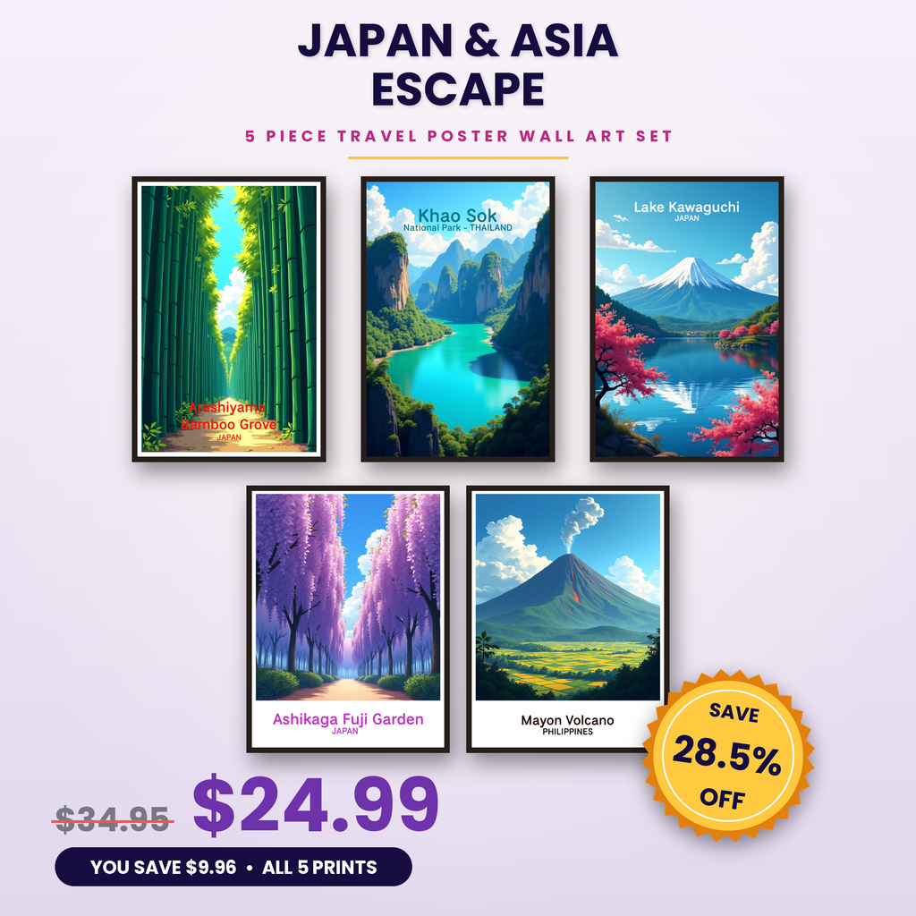 Japan & Asia Escape - 5 Premium Wall Art Prints Bundle