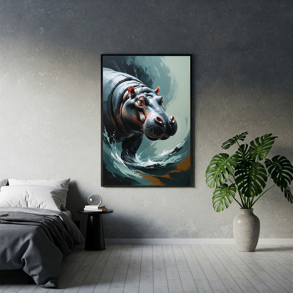 Abstract Hippopotamus II Art Print | Digital Download