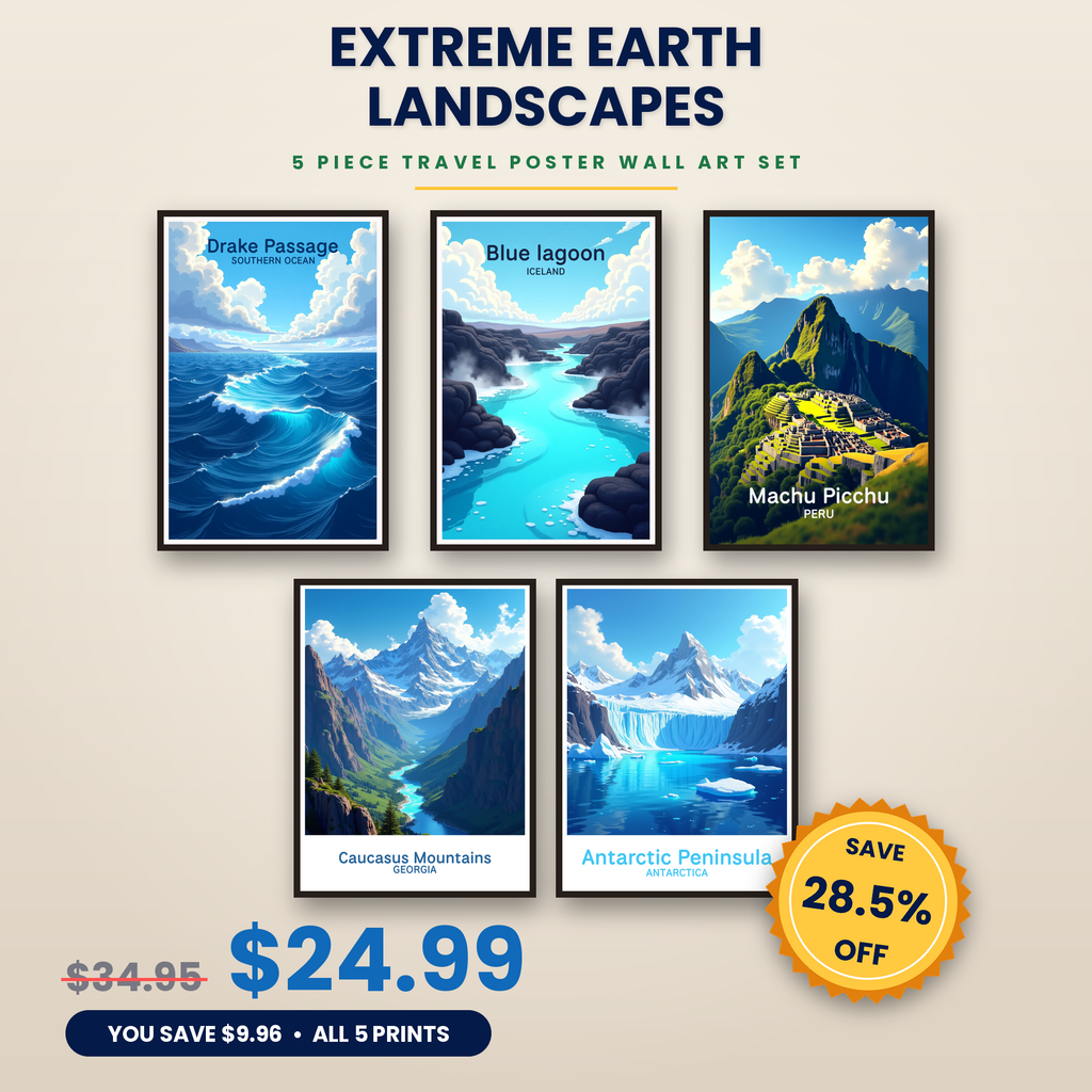 Extreme Earth Landscapes - 5 Premium Wall Art Prints Bundle