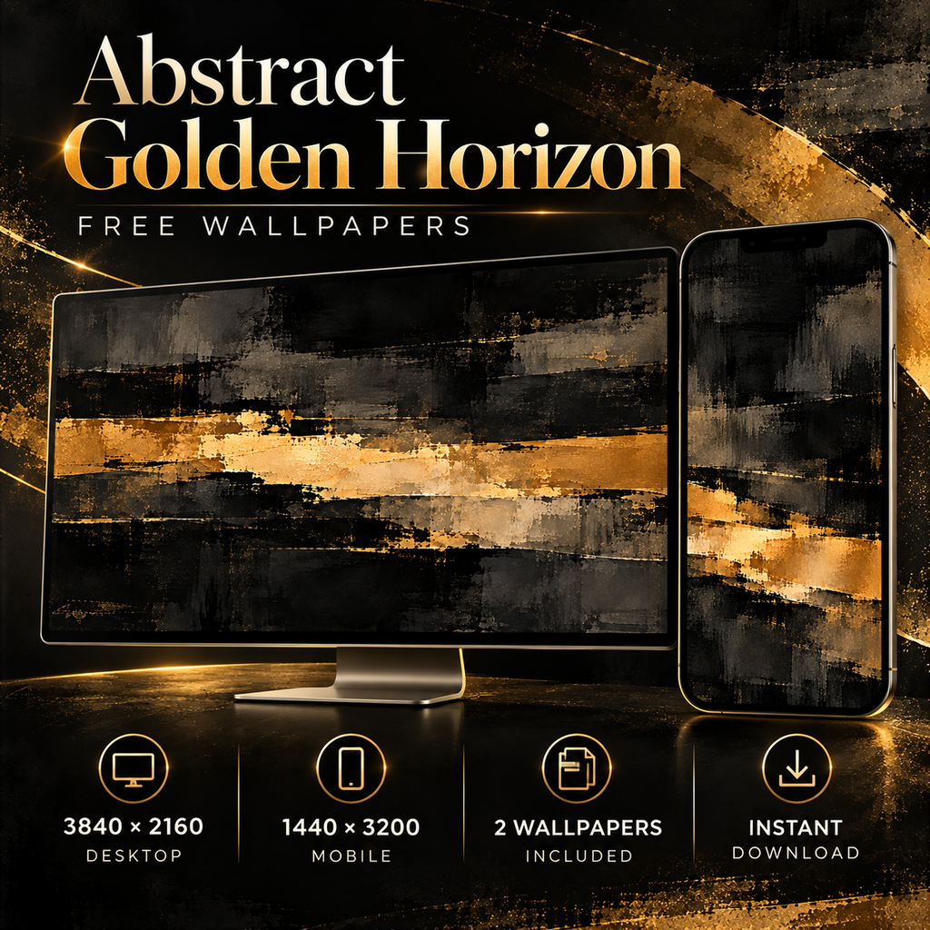 Abstract Golden Horizon – Free 4K Wallpaper | Digital Download