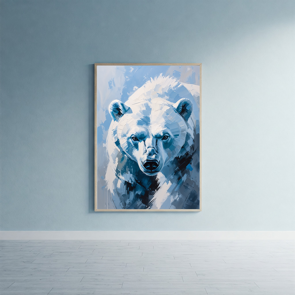 Abstract Polar Bear Wall Art | Digital Download
