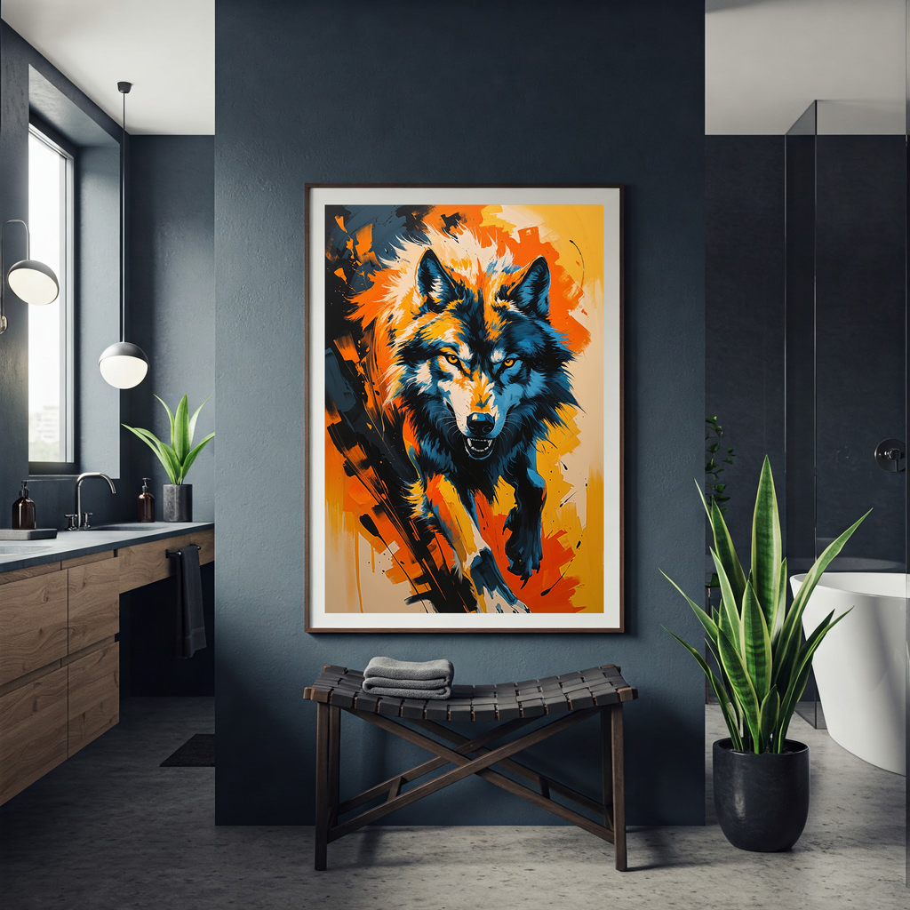 Abstract Wolf Portrait Wall Art Print | Digital Download