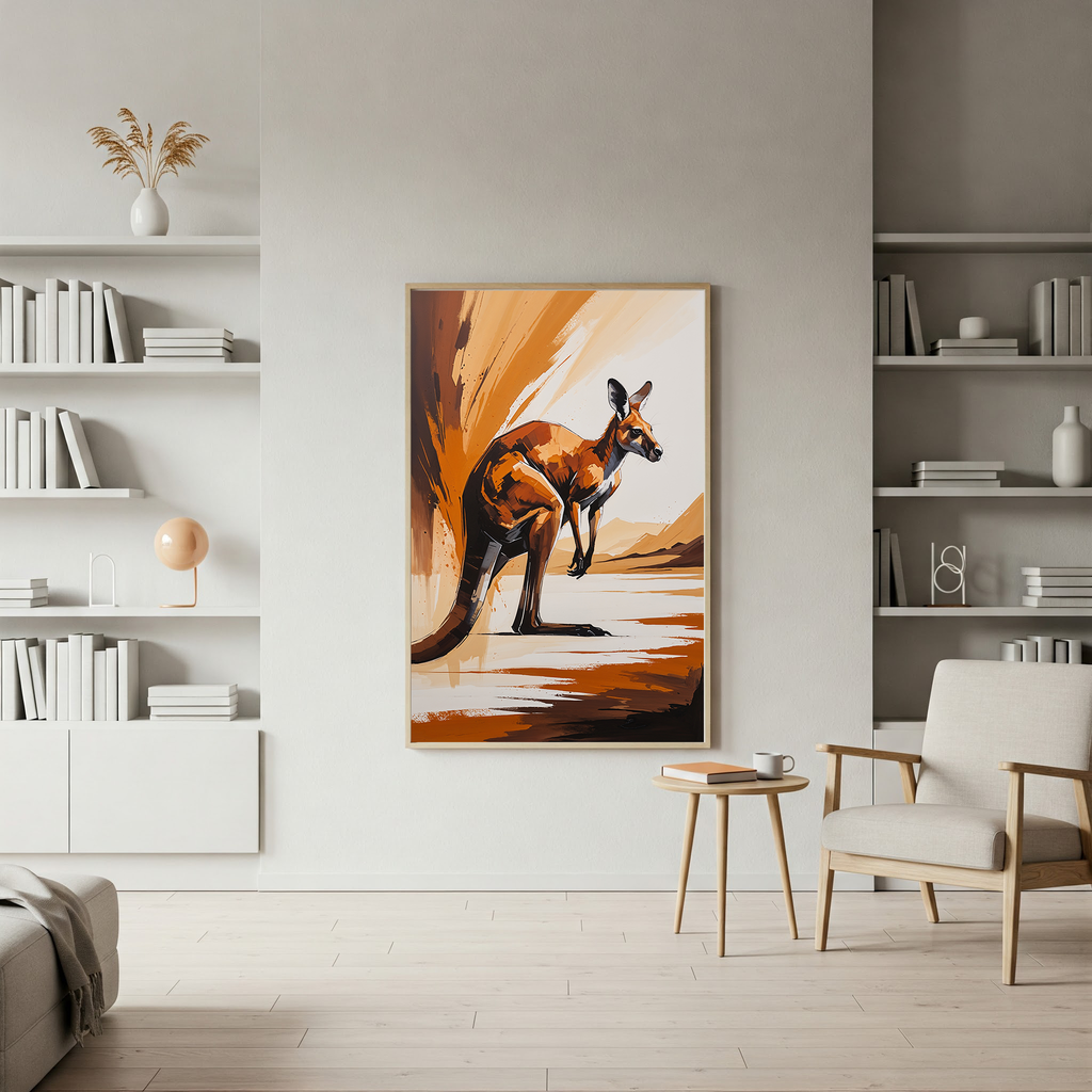 Australian Red Kangaroo Wildlife Wall Art | Digital Download