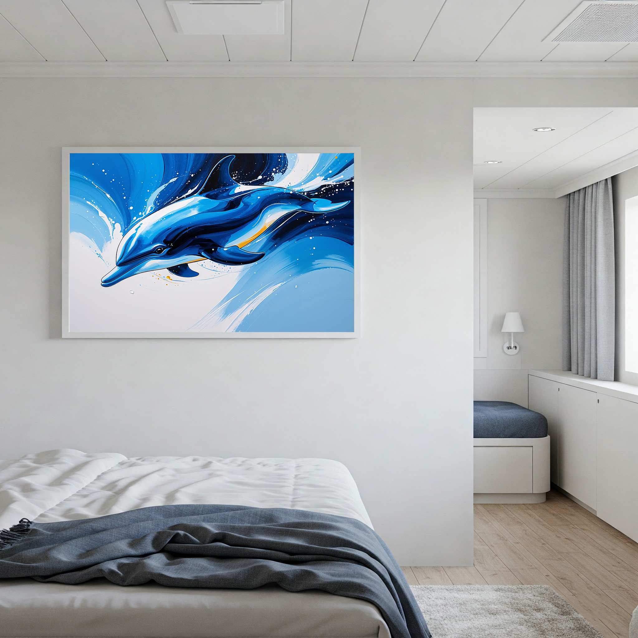 Abstract Dolphin II Art Print | Digital Download