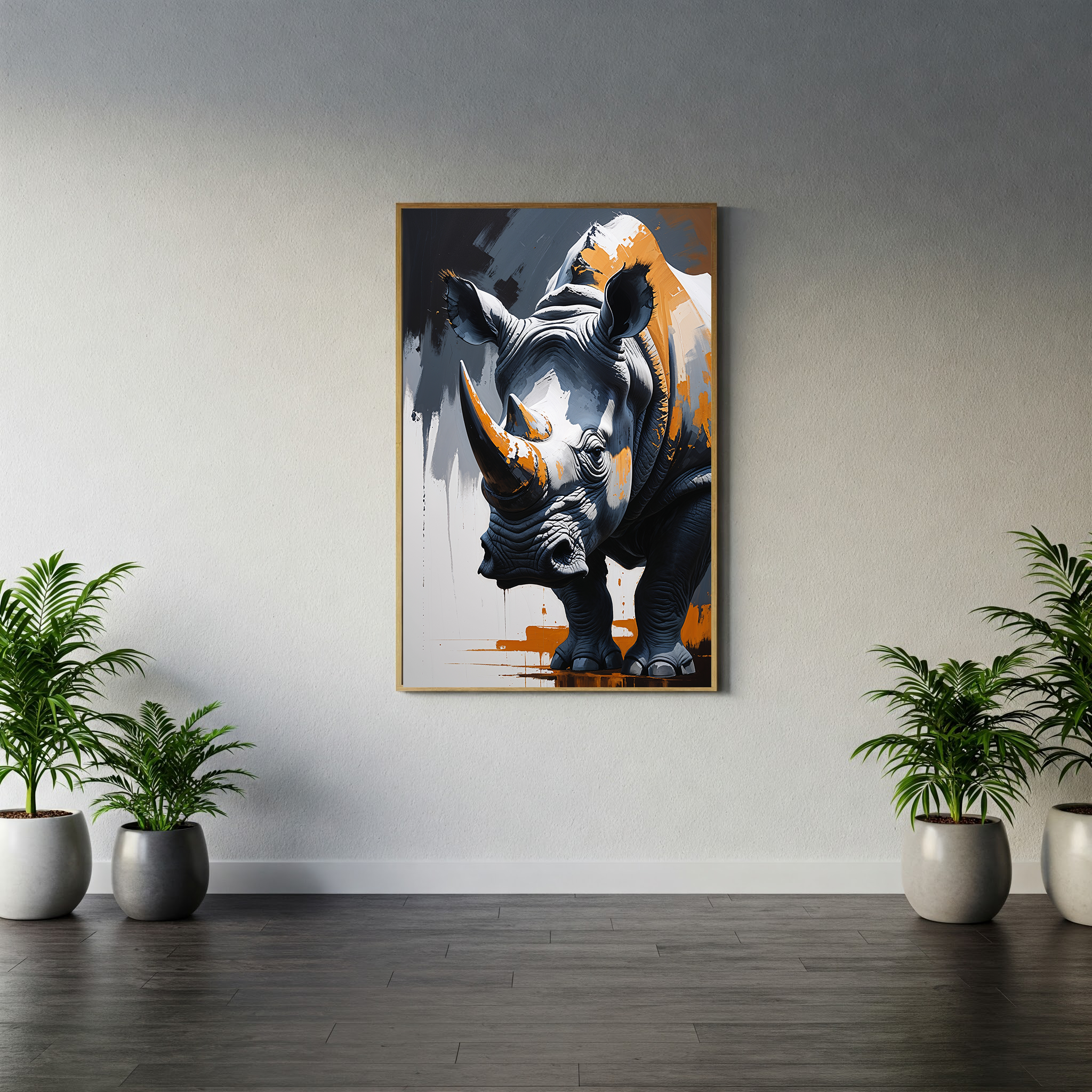 Abstract Rhino Full Body Wall Art | Digital Download