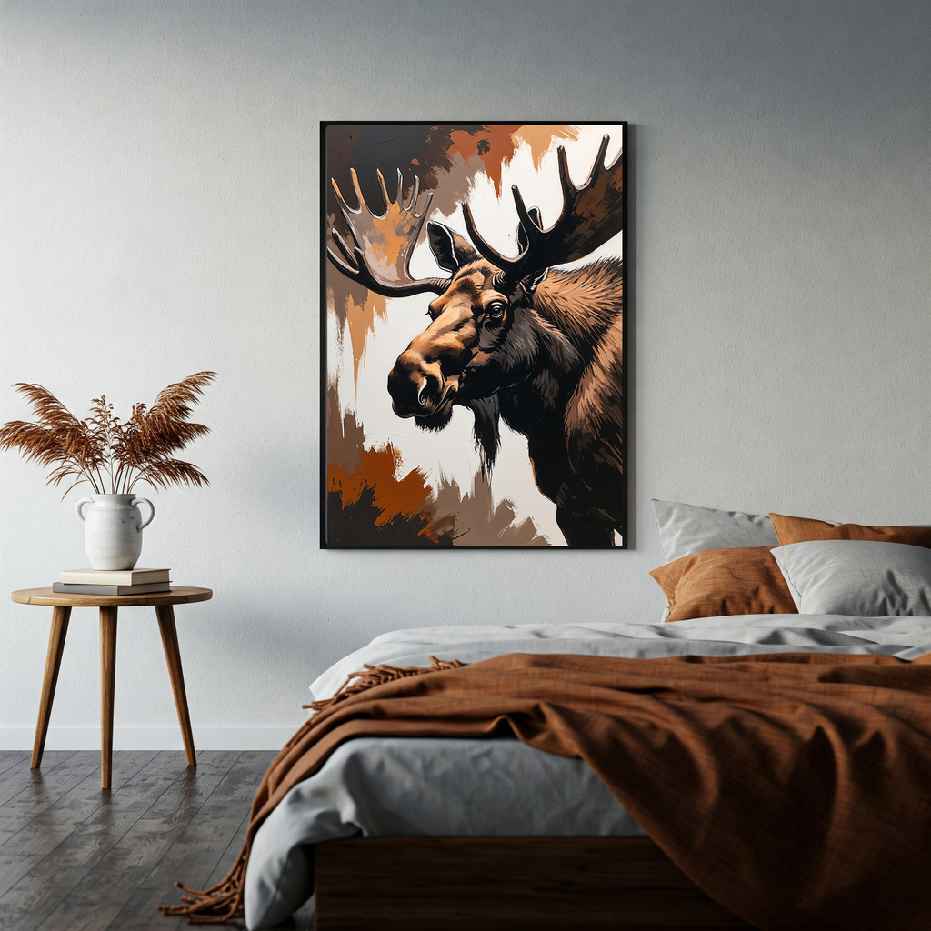 Abstract Moose Portrait Wall Art Print | Digital Download