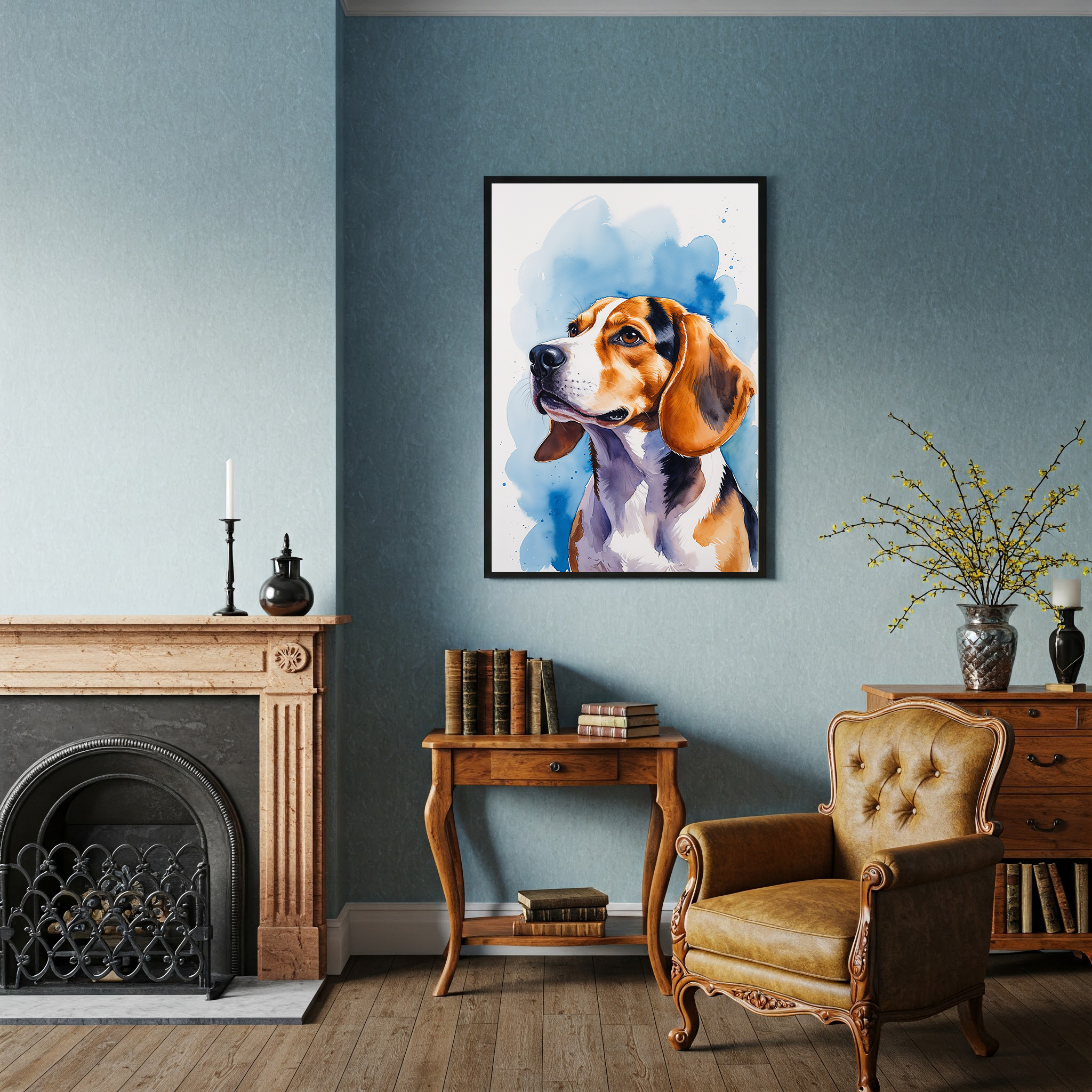 Watercolor Beagle Dog Art Print | Digital Download