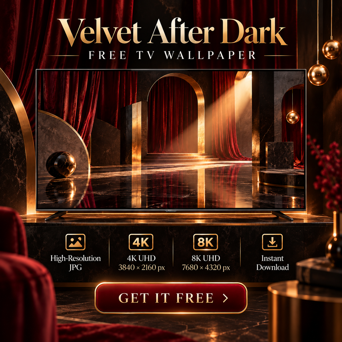 Velvet After Dark – Free 4K & 8K TV Wallpaper