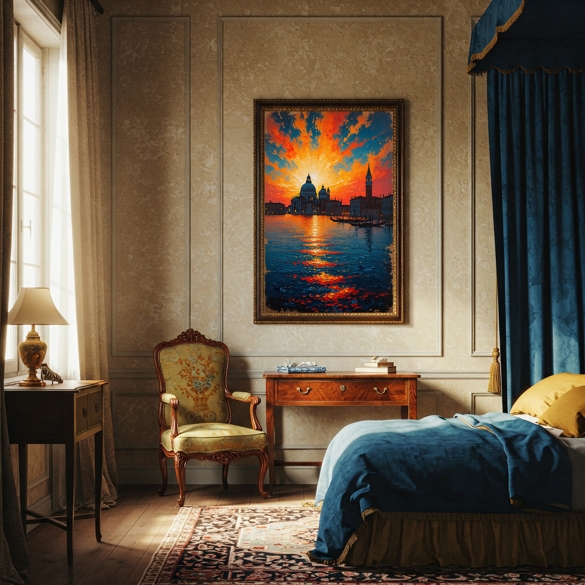 Venice Sunset Painting Canal Wall Art | Digital Download