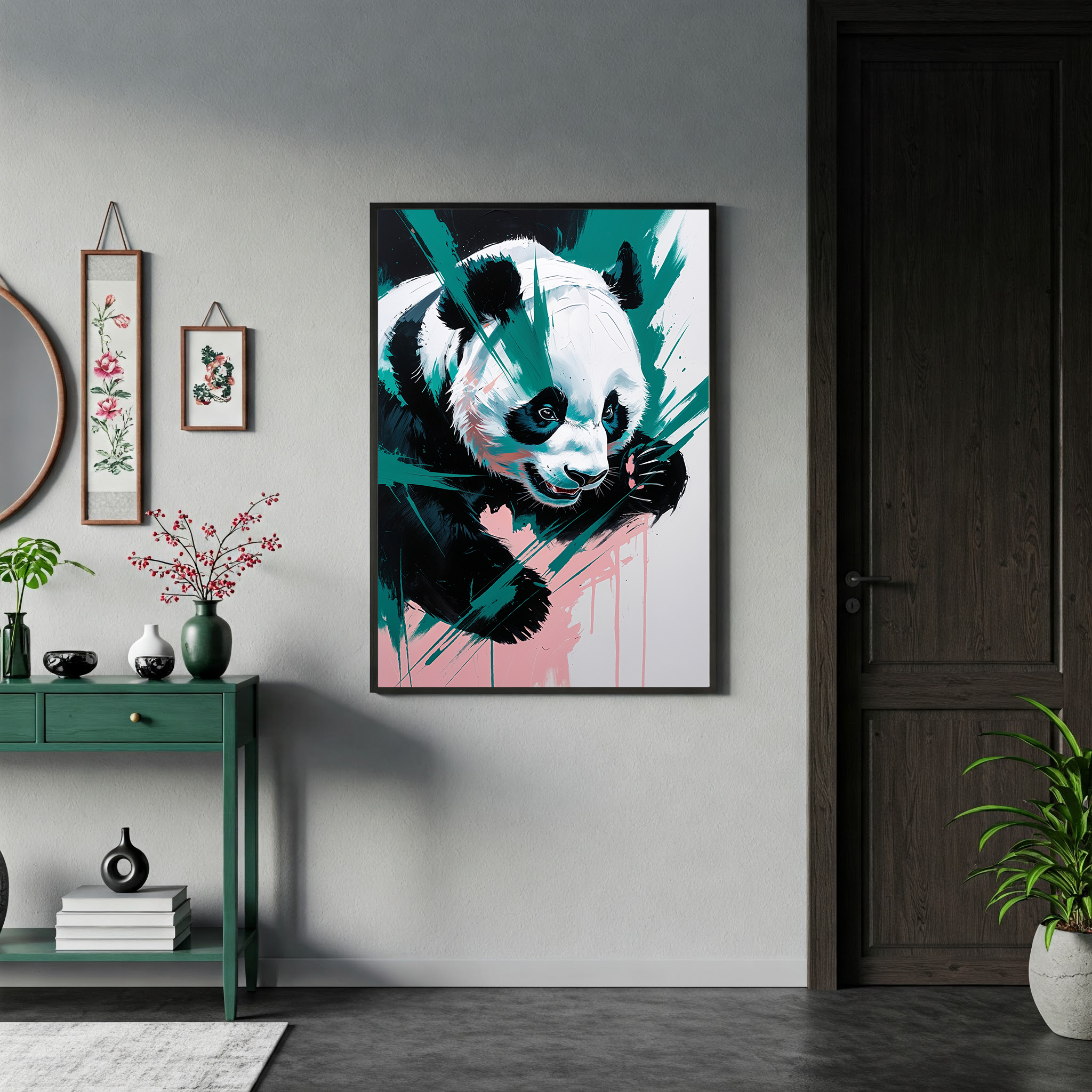Abstract Giant Panda Portrait Wall Art | Digital Download
