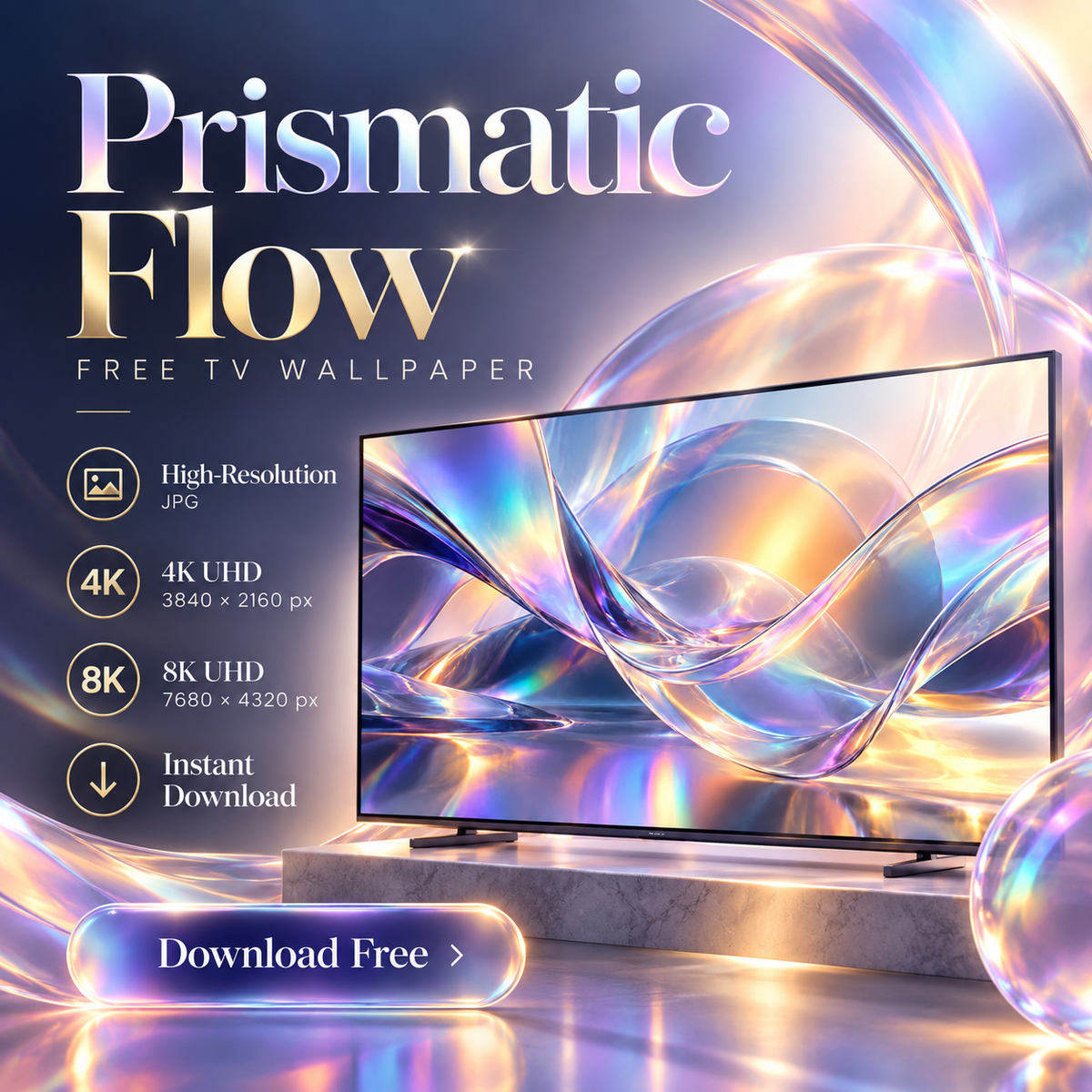 Prismatic Flow high-resolution 4K and 8K TV wallpaper digital download preview