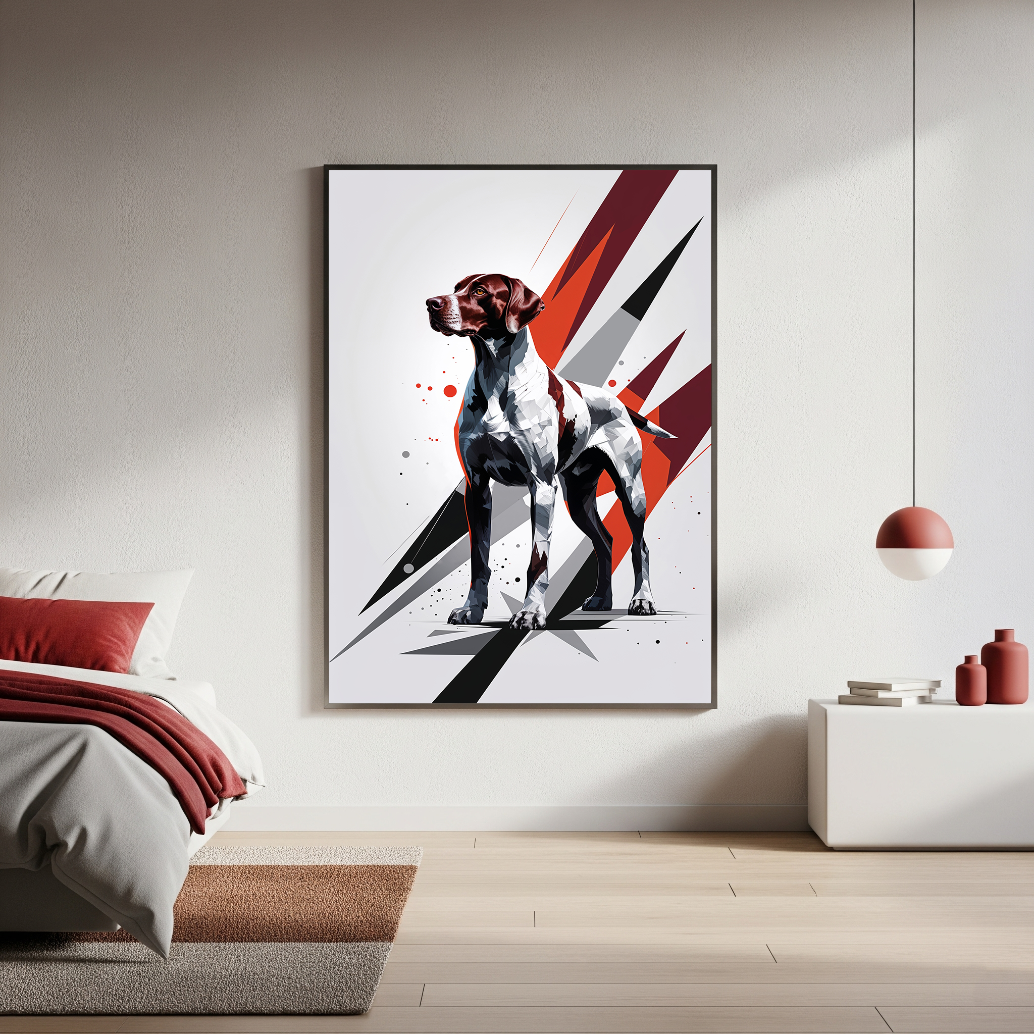 Geometric Pointer Dog Art Print | Digital Download