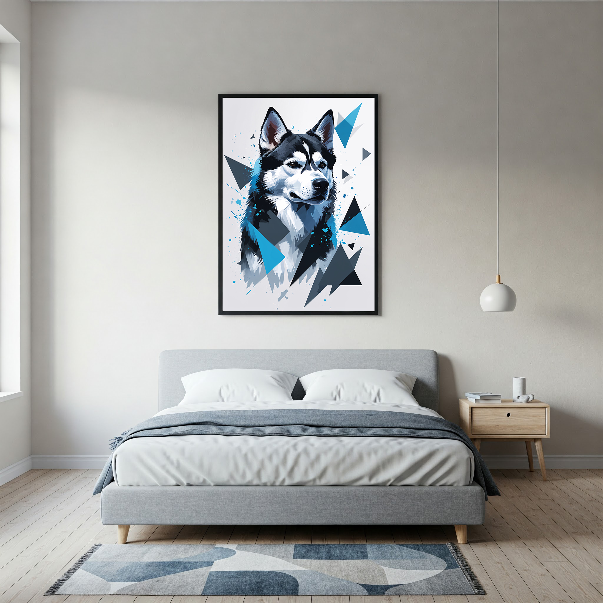 Geometric Husky Art Print - Digital Download