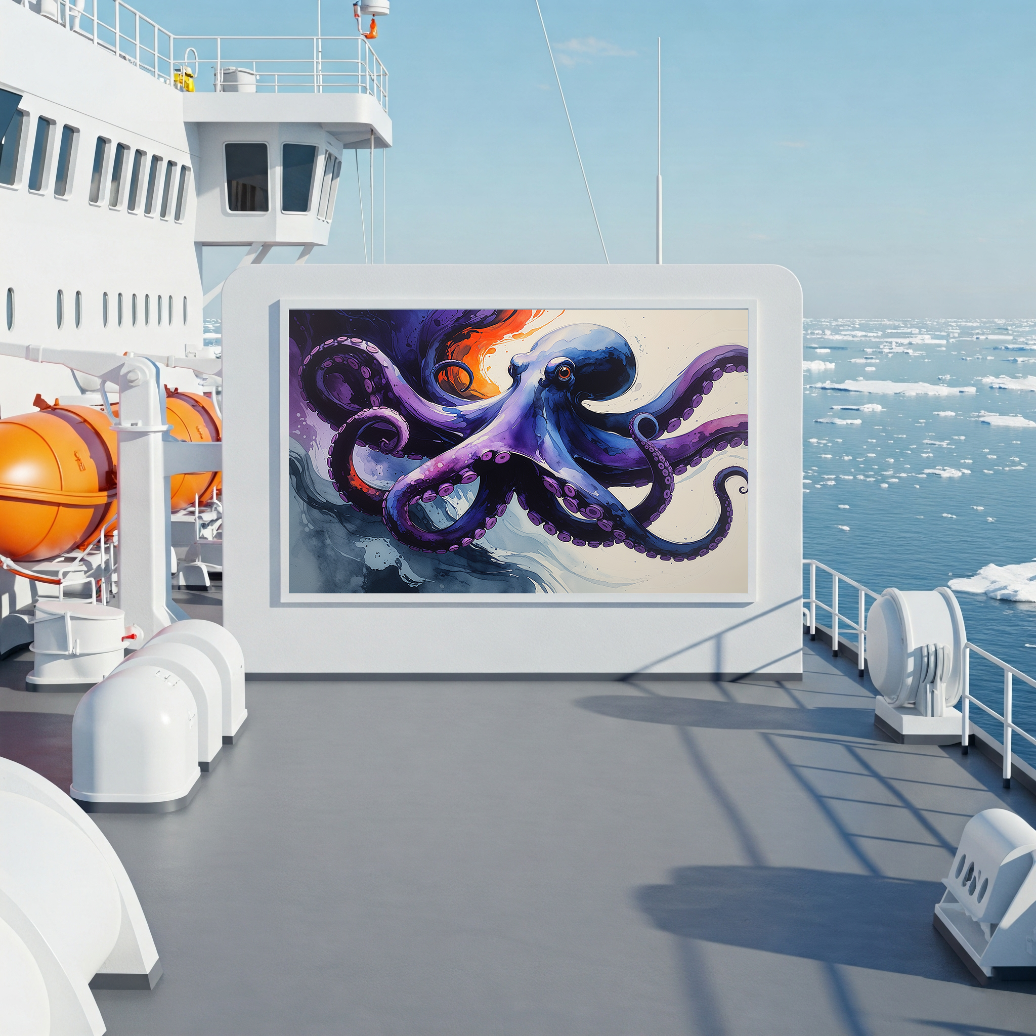 Colorful Watercolor Octopus Wall Art | Digital Download