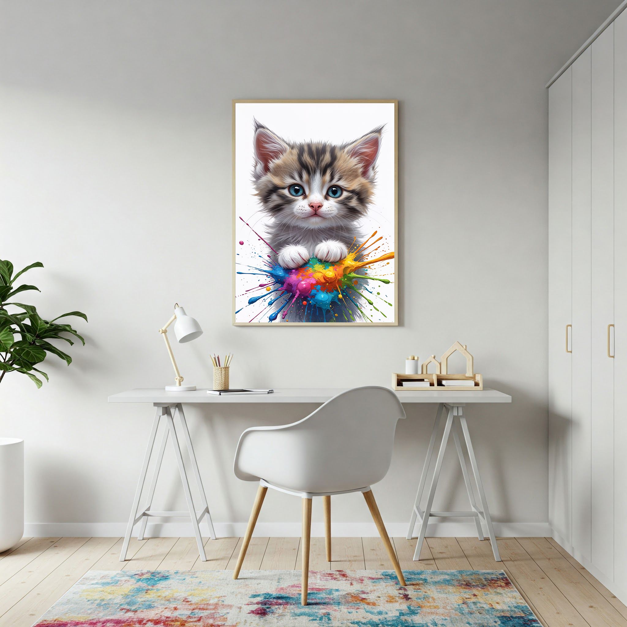 Colorful Kitten Art | Digital Download Print