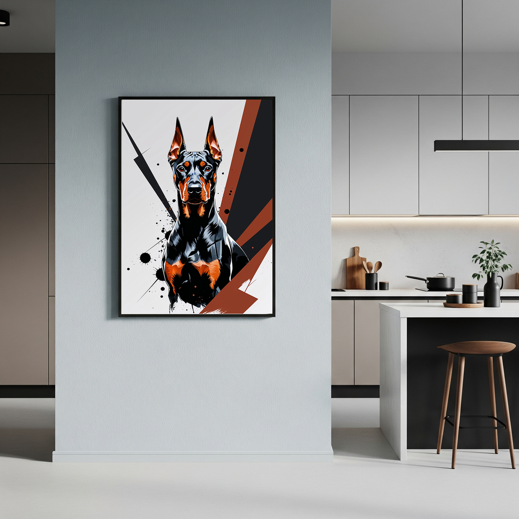 Geometric Doberman Art Print - Digital Download
