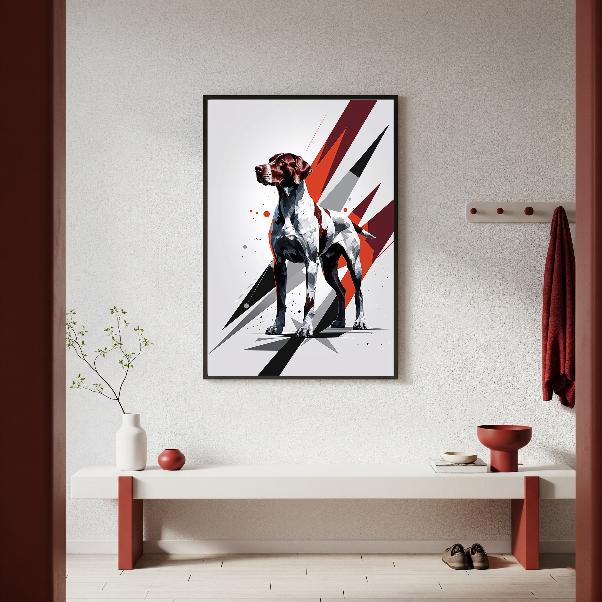 Geometric Pointer Dog Art Print | Digital Download