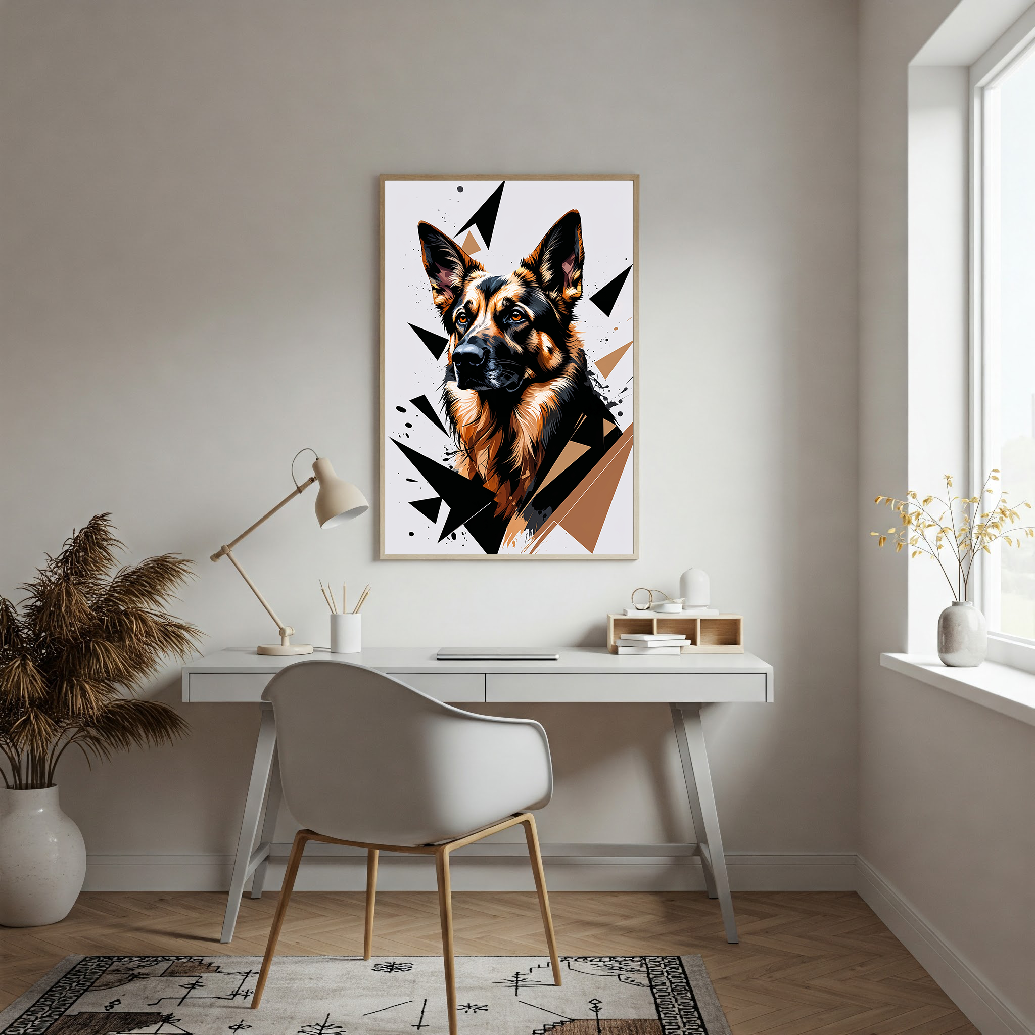 Geometric German Shepherd Art Print - Digital Download