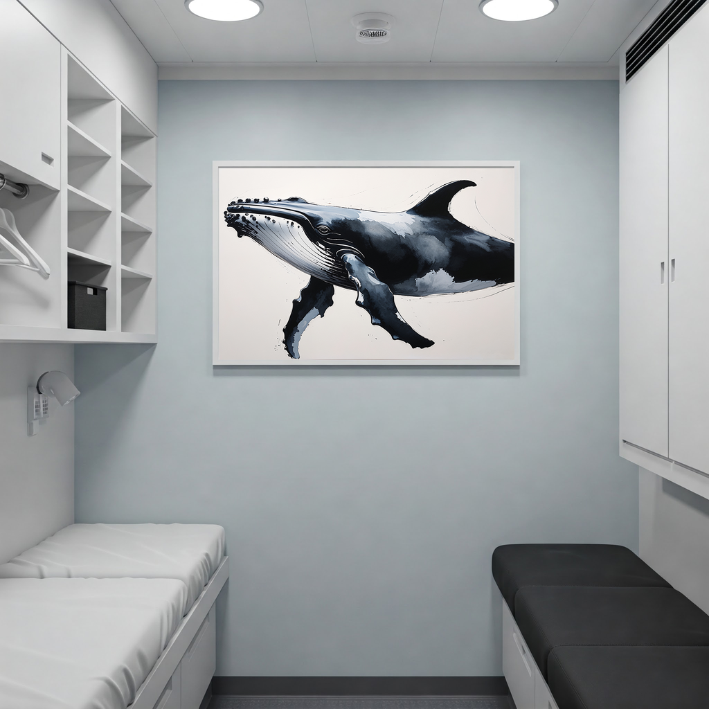 Abstract Blue Whale II Art Print | Digital Download