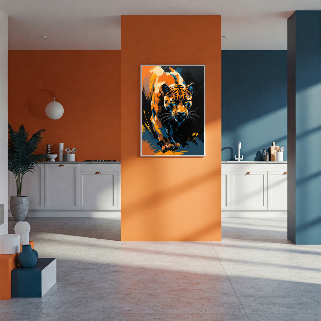 Abstract Panther Portrait Wall Art Print | Digital Download