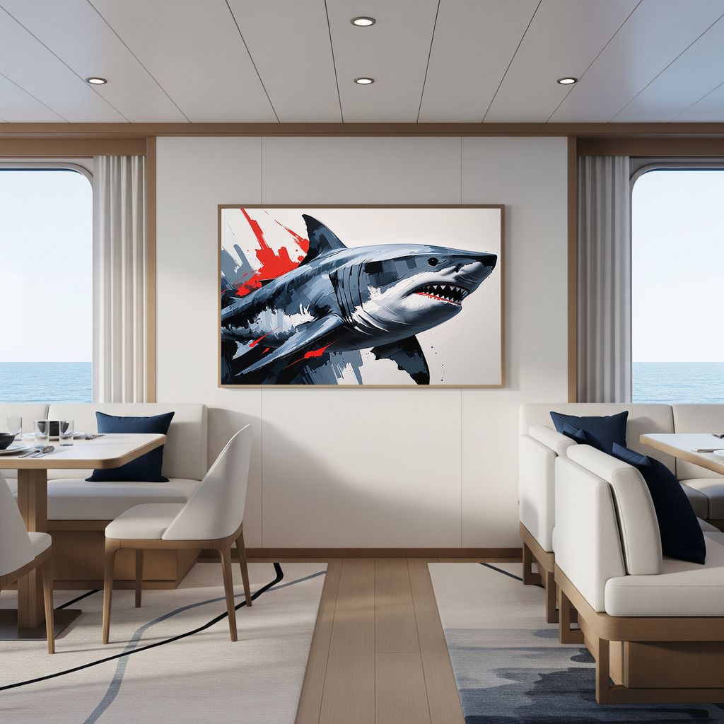 Modern Shark Painting Expressive Wall Art | Digital Download