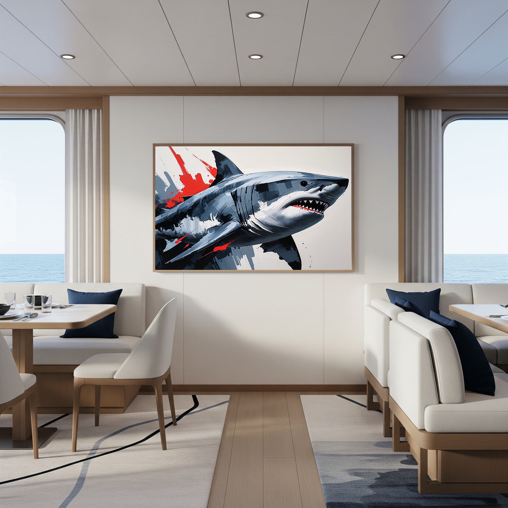 Modern Shark Painting Expressive Wall Art | Digital Download