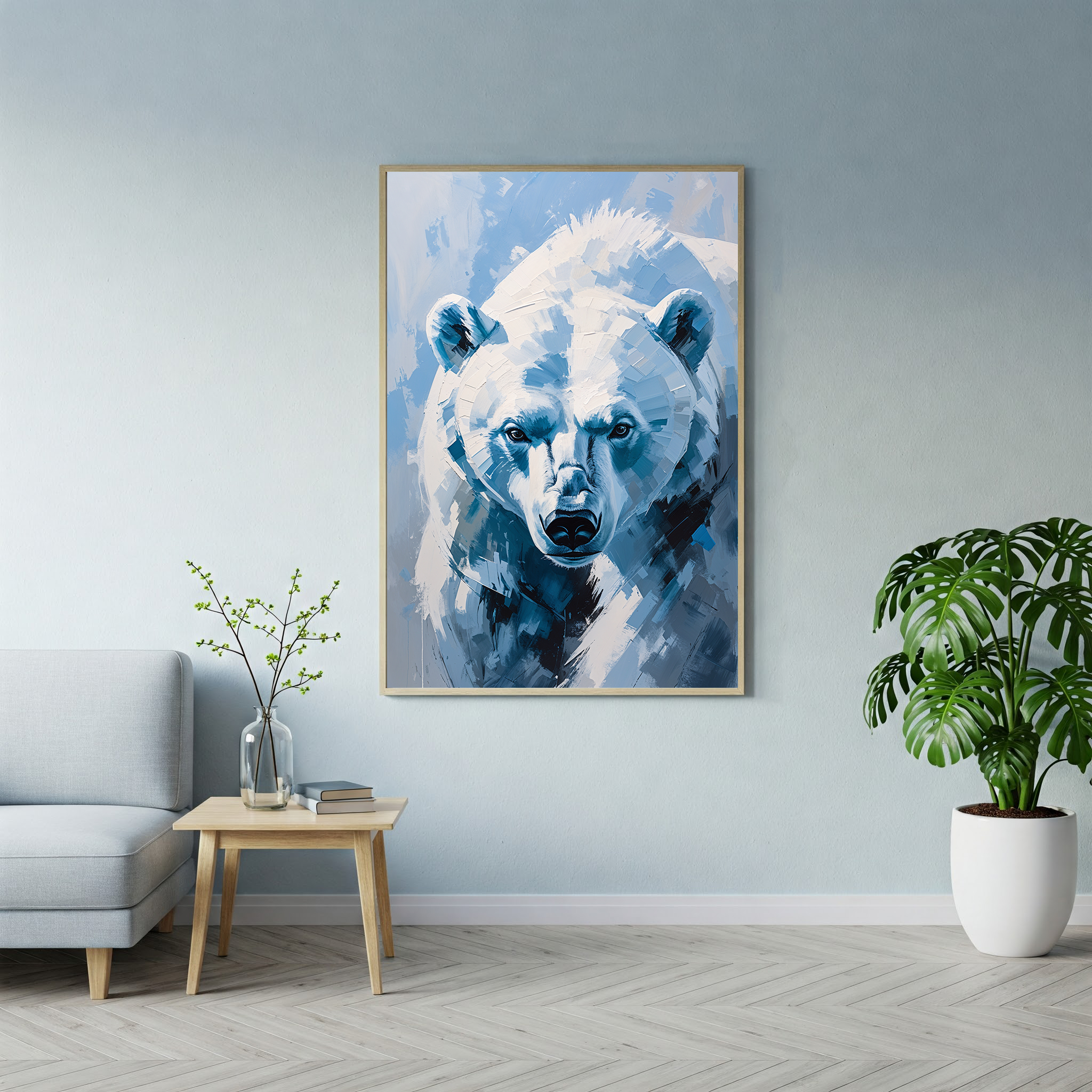 Abstract Polar Bear Wall Art | Digital Download