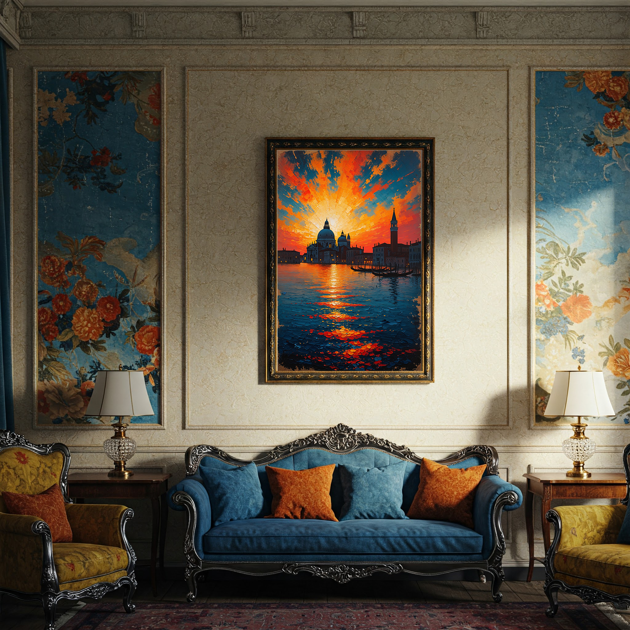 Venice Sunset Painting Canal Wall Art | Digital Download