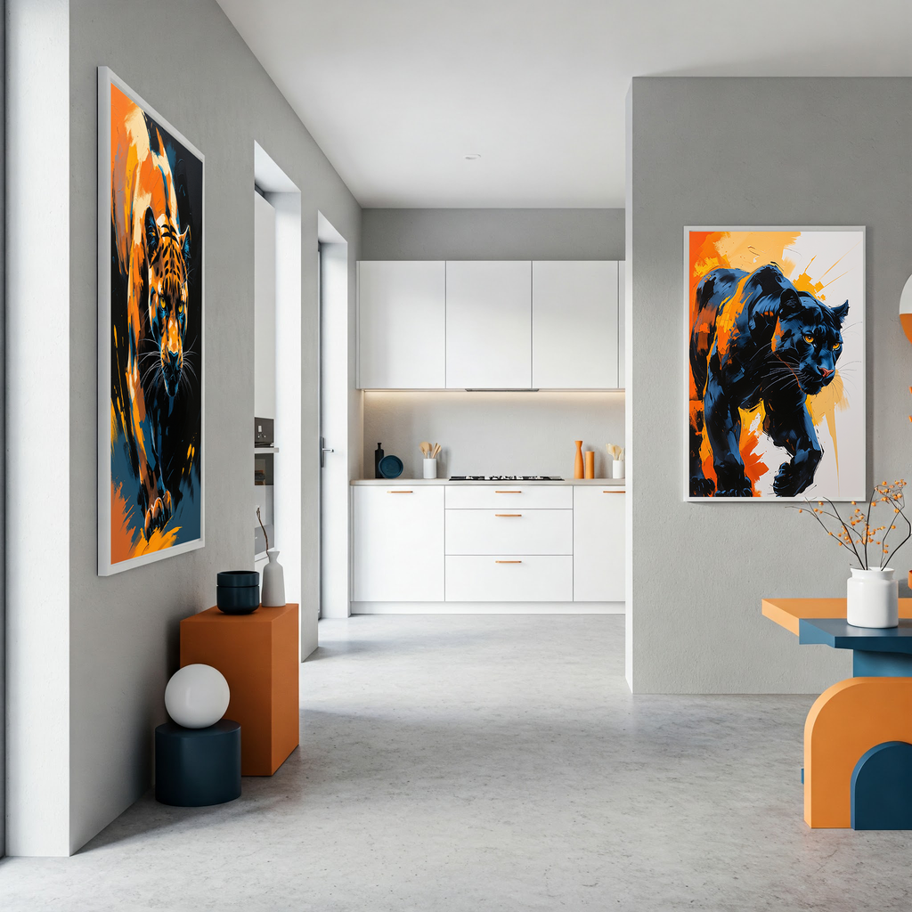 Abstract Black Panther Wall Art Print | Digital Download