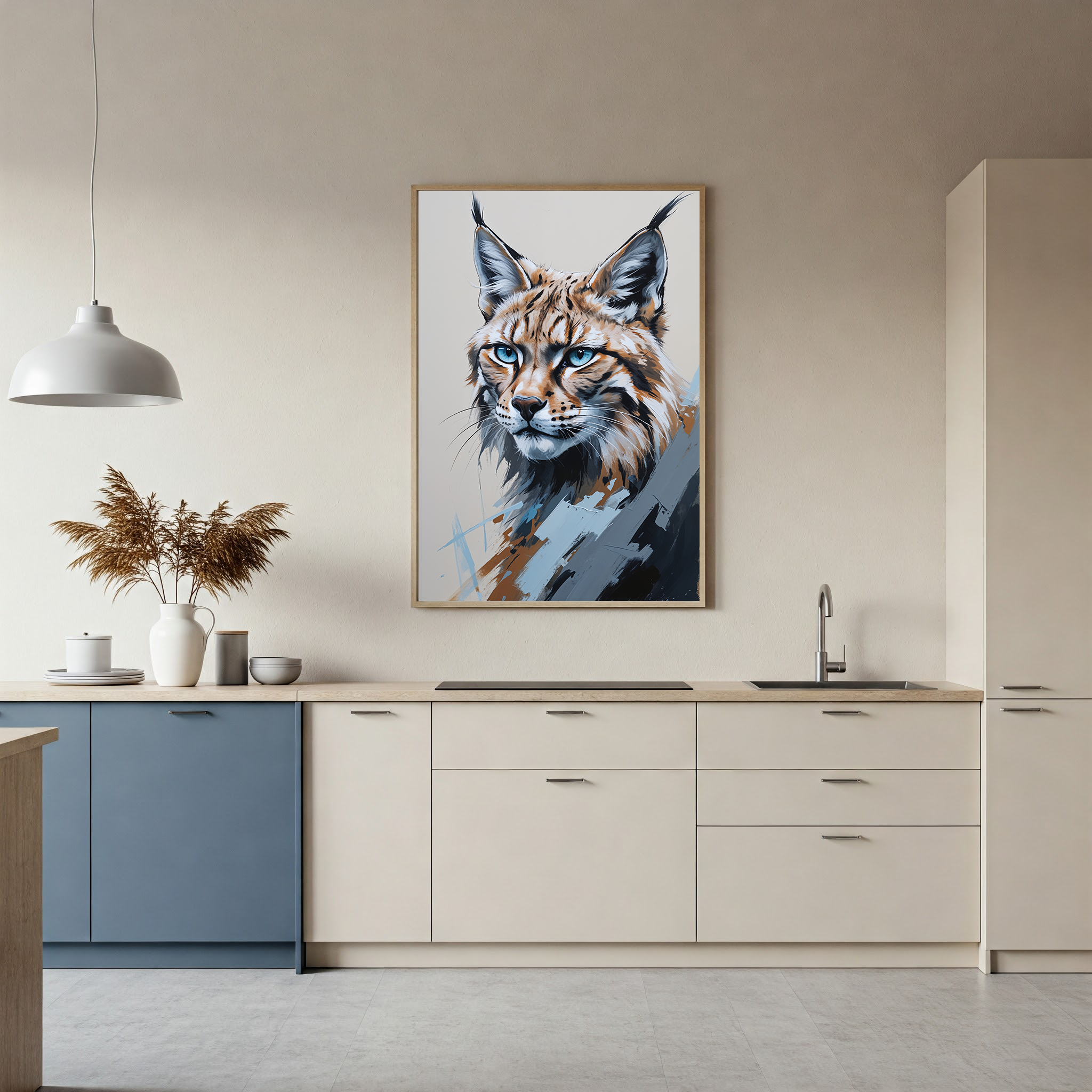 Abstract Lynx Portrait Wall Art | Digital Download