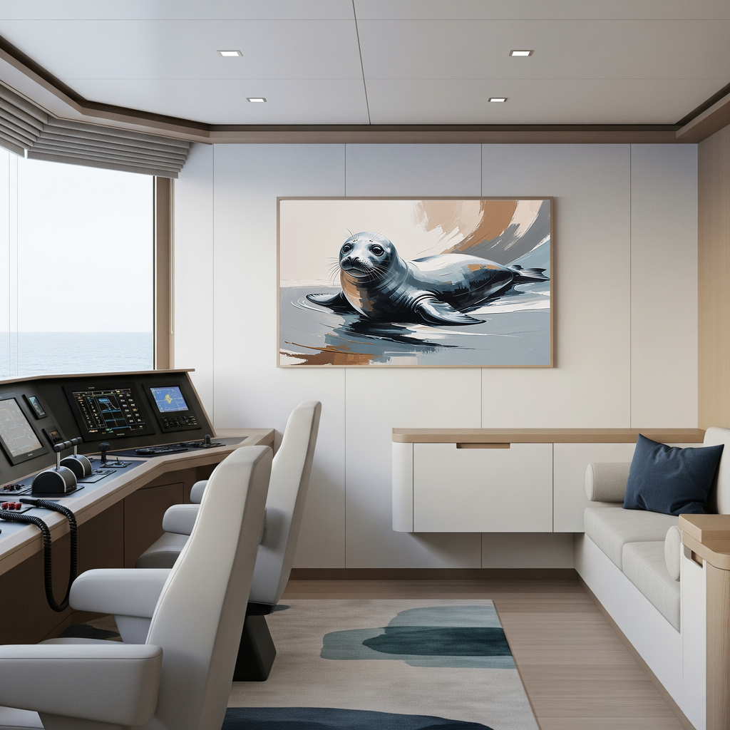 Abstract Seal Painting Ocean Wall Art | Digital Download
