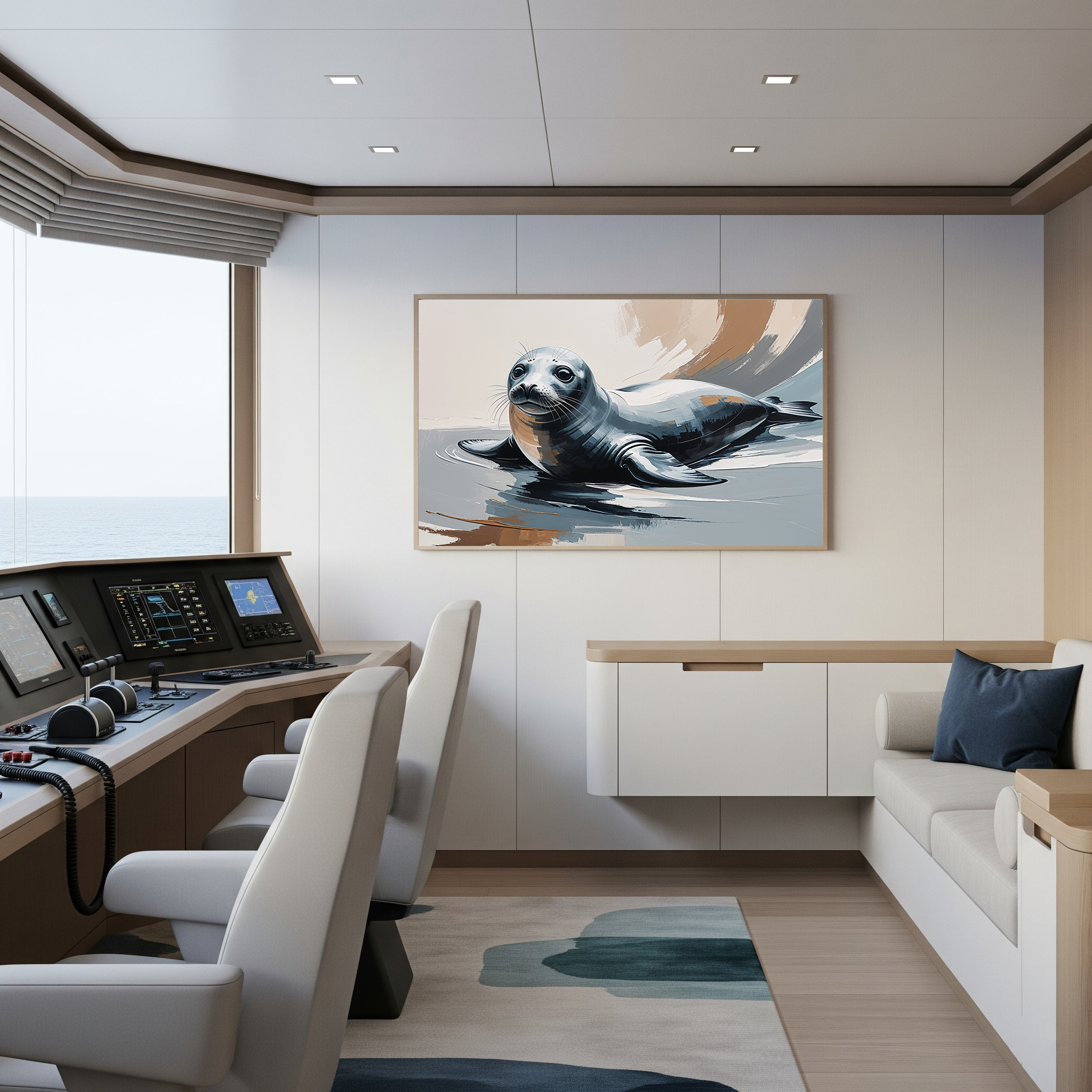 Abstract Seal Painting Ocean Wall Art | Digital Download