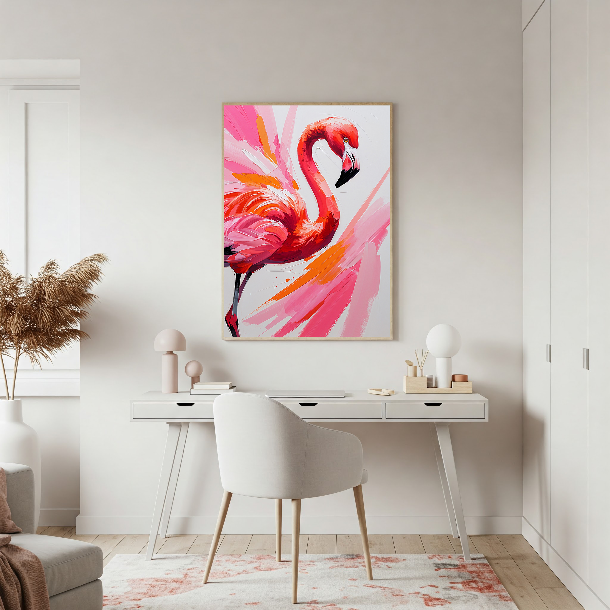 Abstract Flamingo Wall Art | Digital Download
