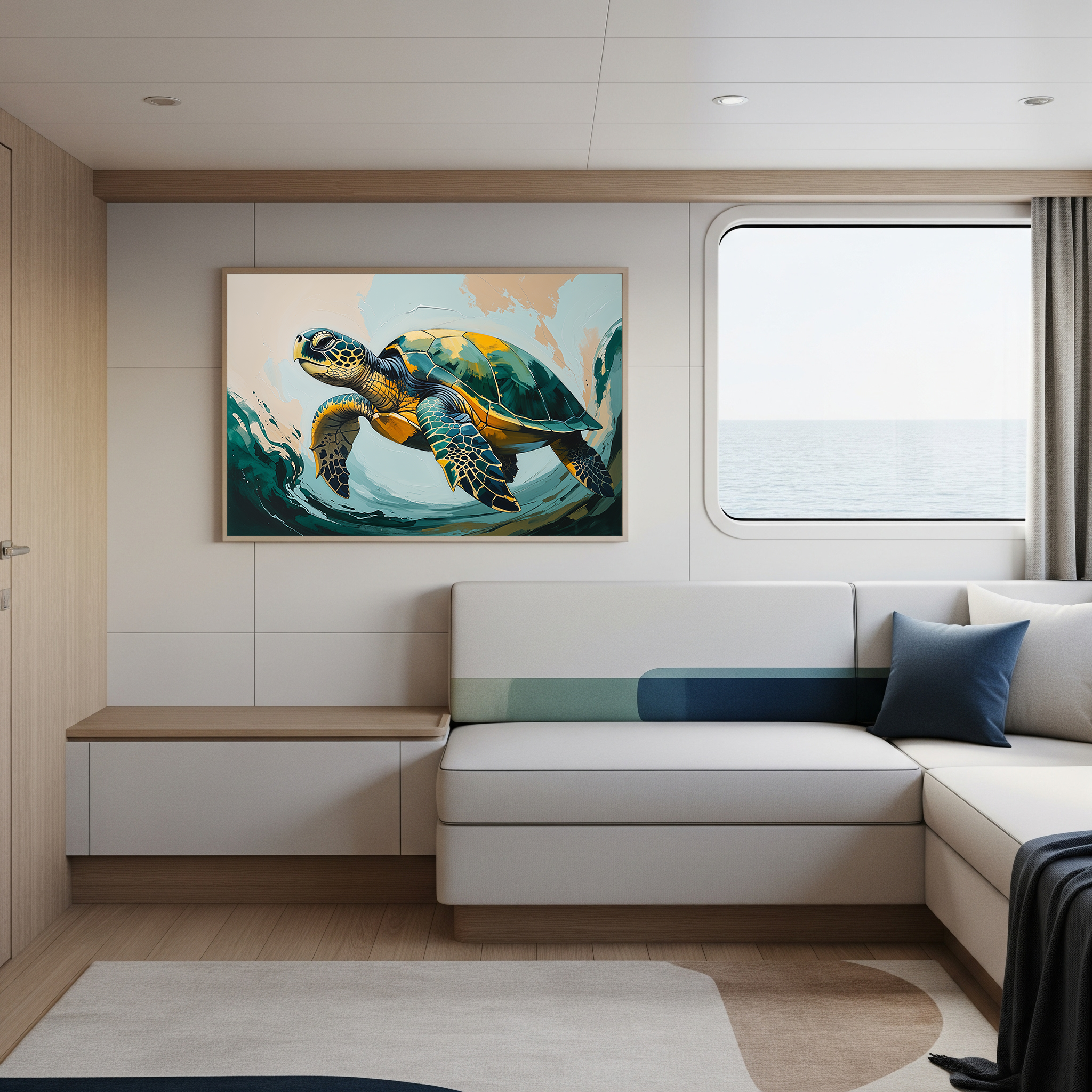 Abstract Sea Turtle Painting Wall Art | Digital Download