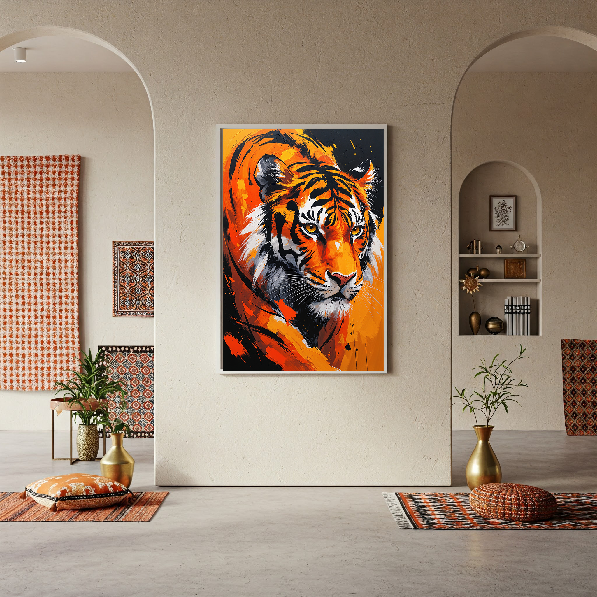 Abstract Tiger Portrait Wall Art Print | Digital Download