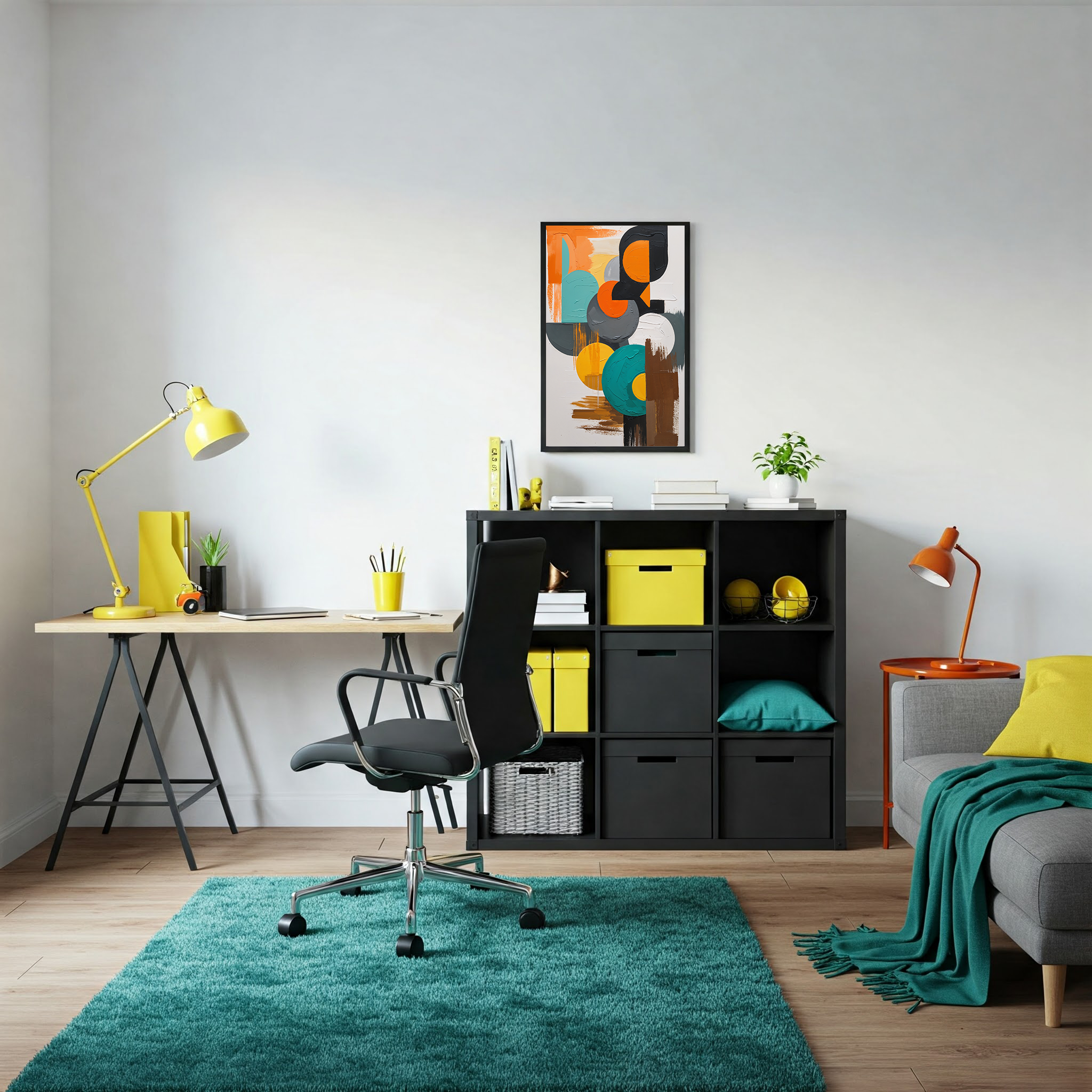 Abstract Rounded Geometry Mid Century Modern Art | Digital Download