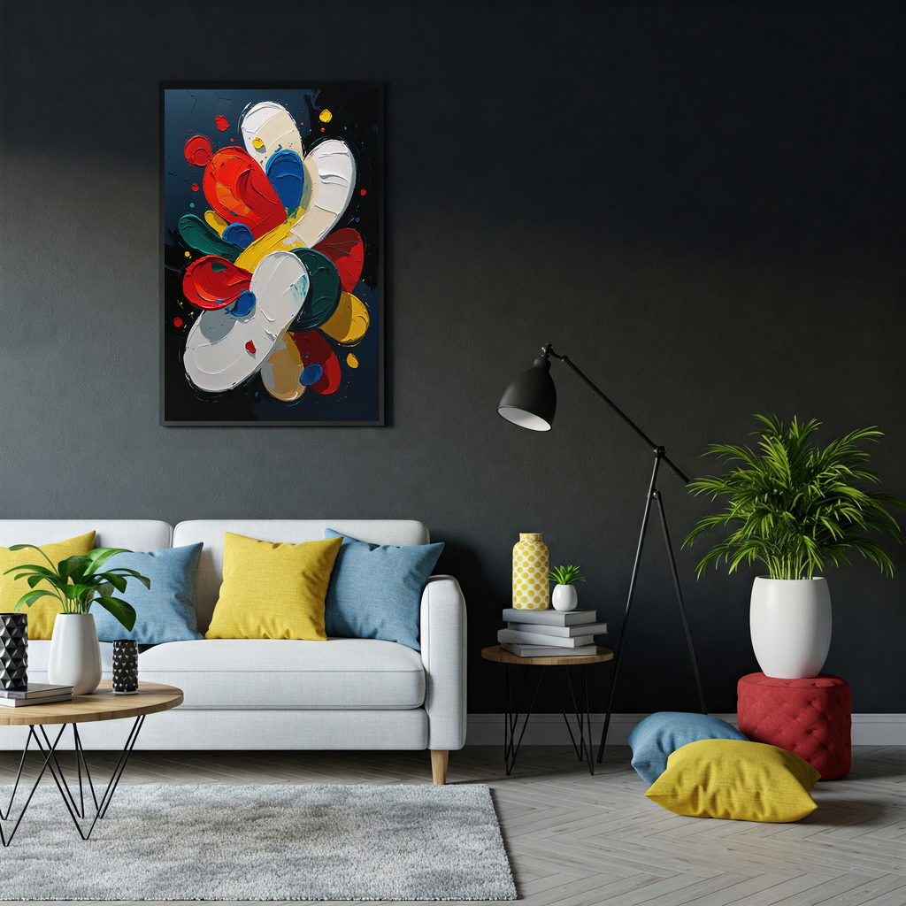Abstract Explosion Colorful Oil Painting Art Print | Digital Download