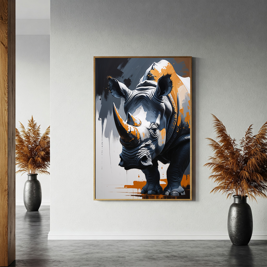 Abstract Rhino Full Body Wall Art | Digital Download
