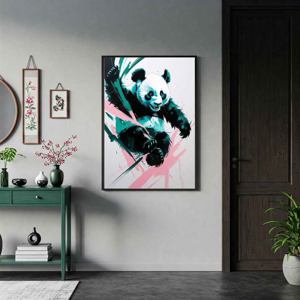 Abstract Panda Bear Wall Art Print | Digital Download