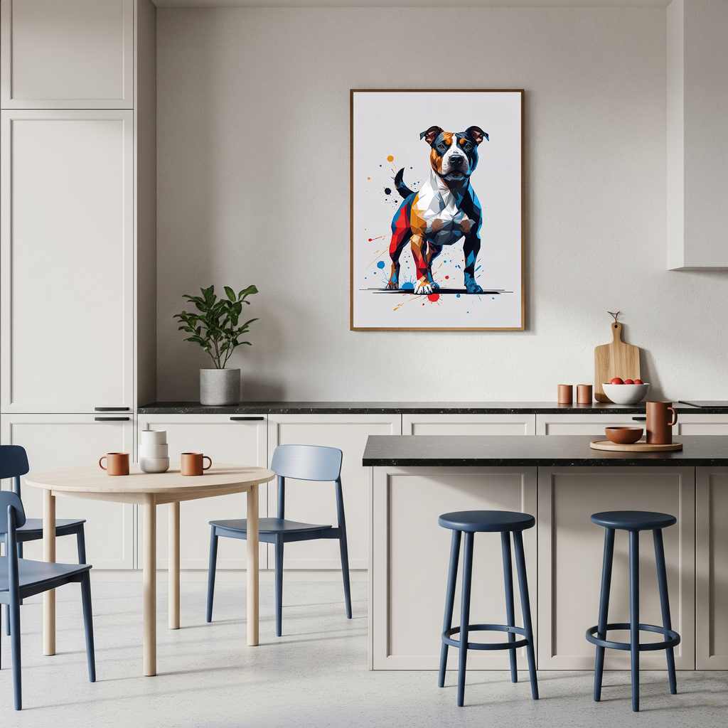 Geometric Staffordshire Bull Terrier Art Print | Digital Download