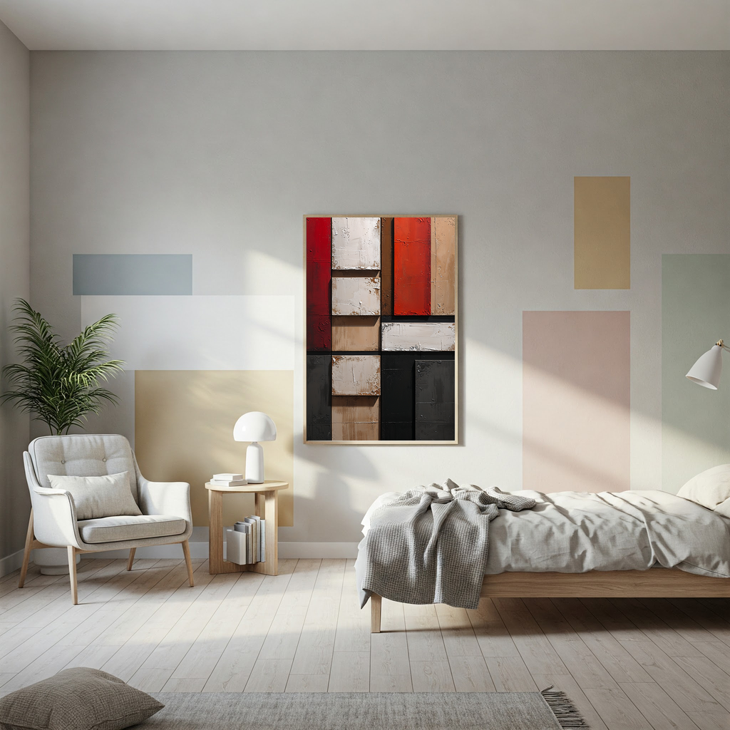 Abstract Geometric Panels Textured Wall Art | Digital Download