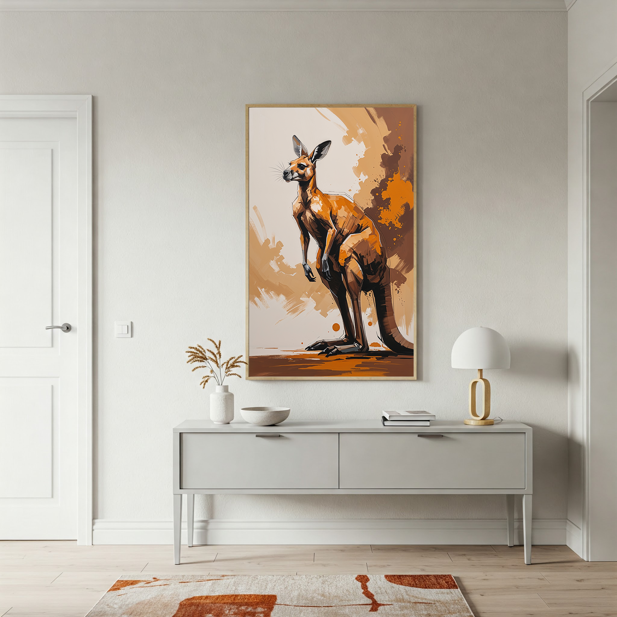 Digital Modern Abstract Kangaroo Wall Art | Digital Download